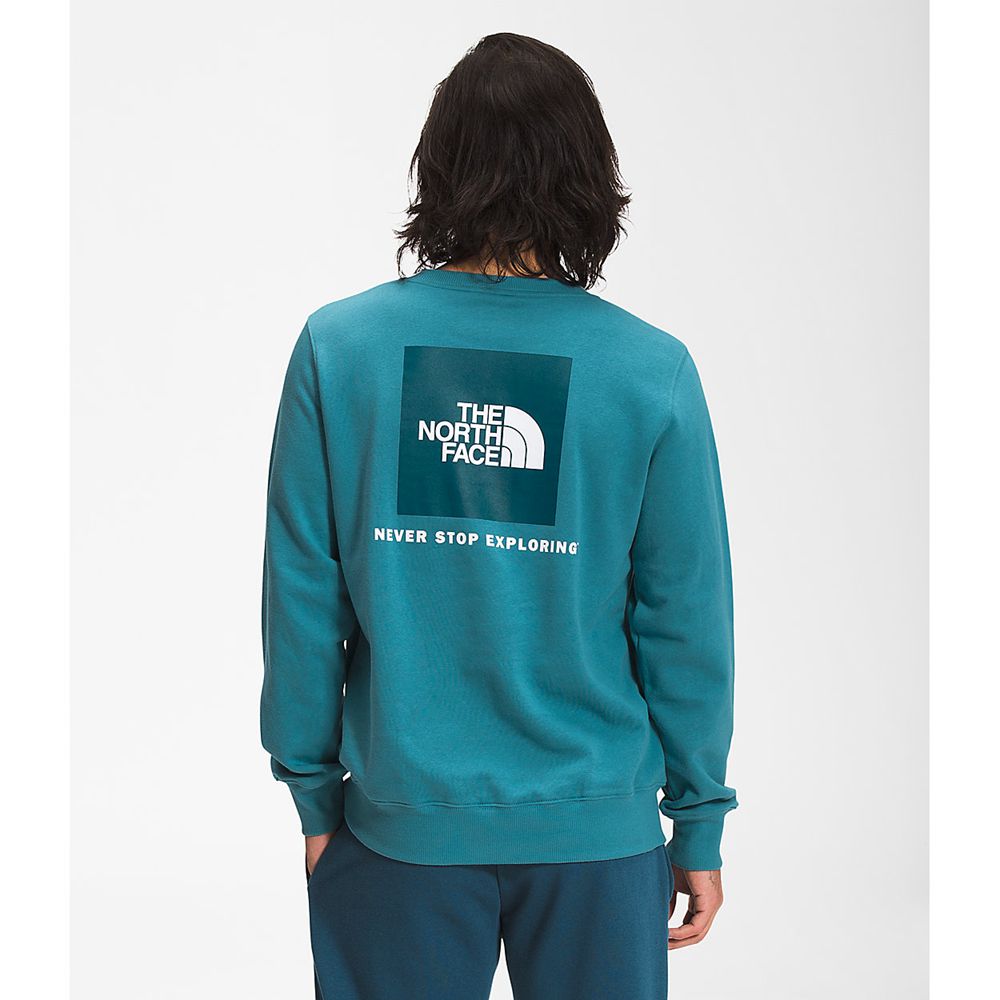 The North Face Sweatshirts Mens Australia - The North Face Box Nse Crew Blue (NCS-402986)